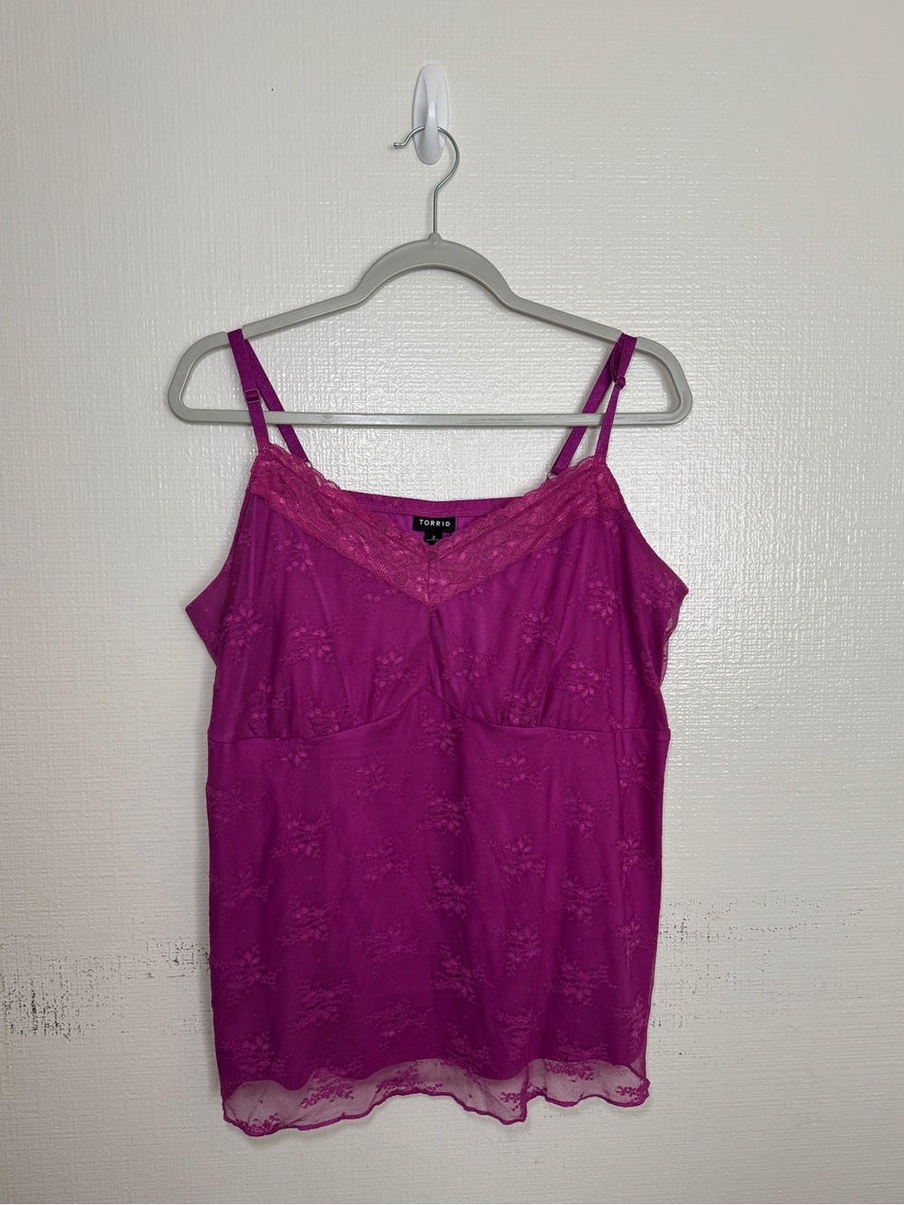 torrid Magenta Lace-Trim Camisole